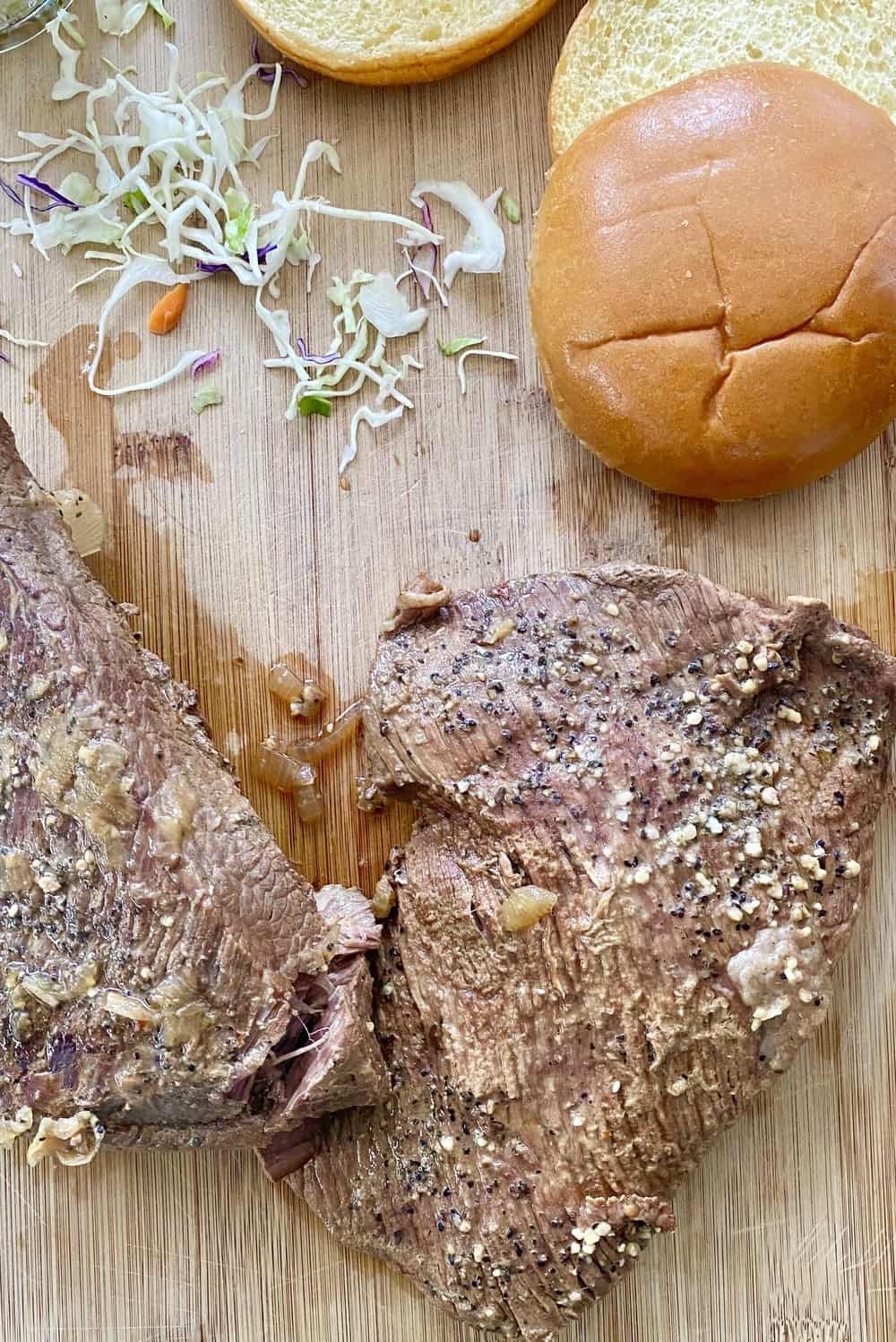 cooked beef brisket