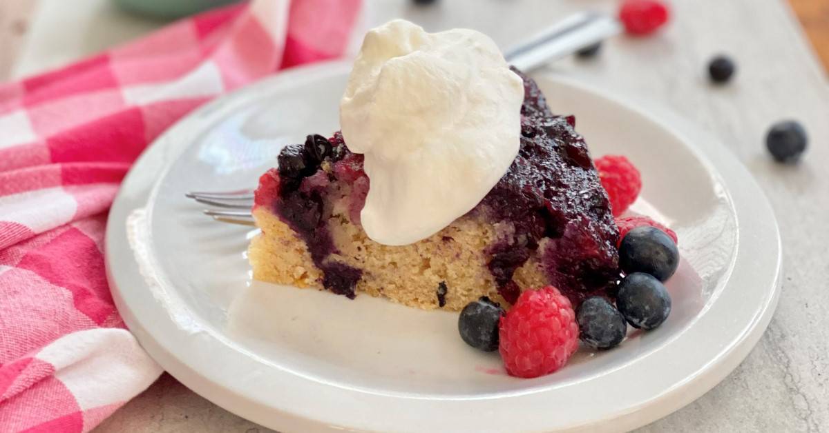Double Berry Upside Down Cake