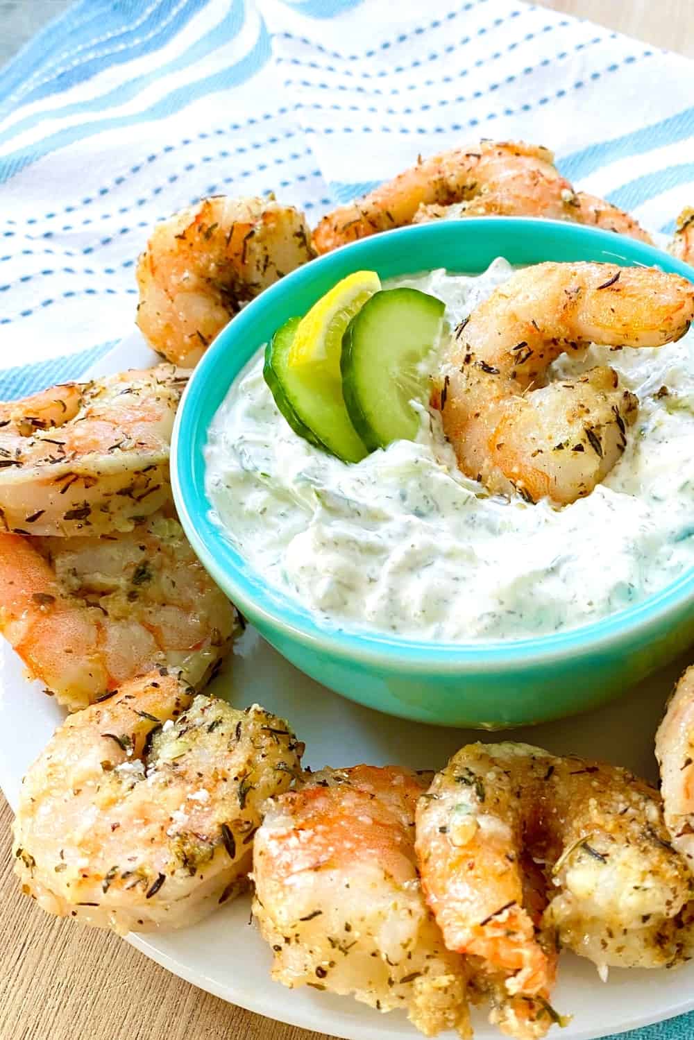 tzatziki with Parmesan shrimp