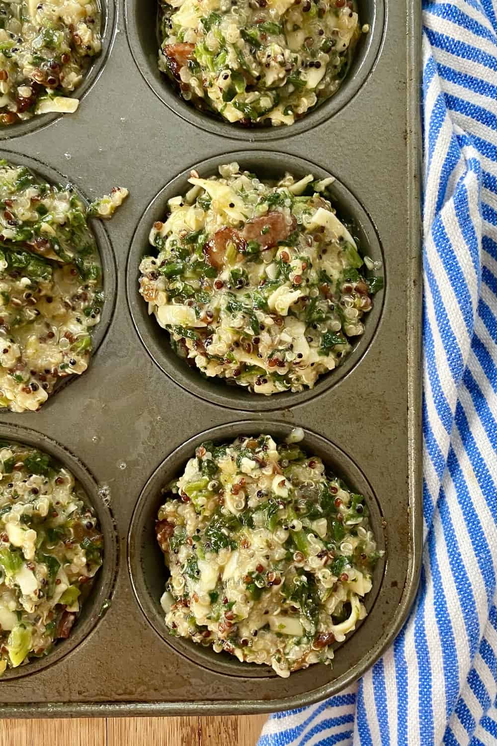 quinoa egg mixture for muffins