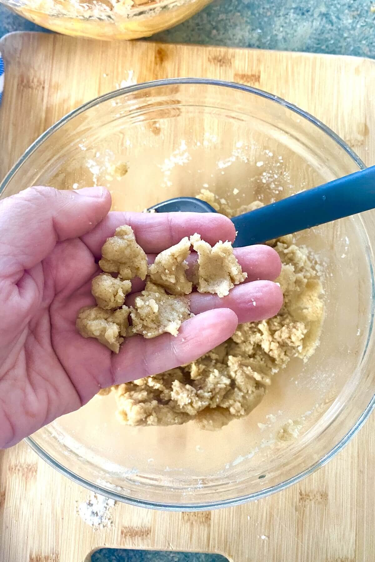 Crumble pie topping.