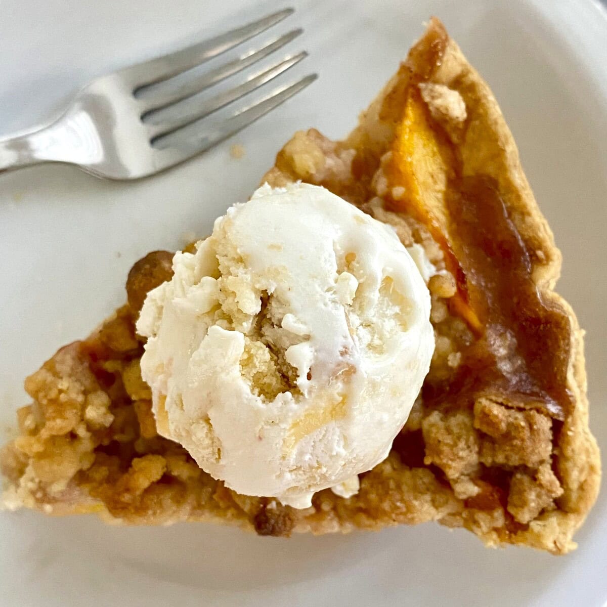 Peach Crumble Pie with Crumb Topping (No Soggy Bottom Crust)