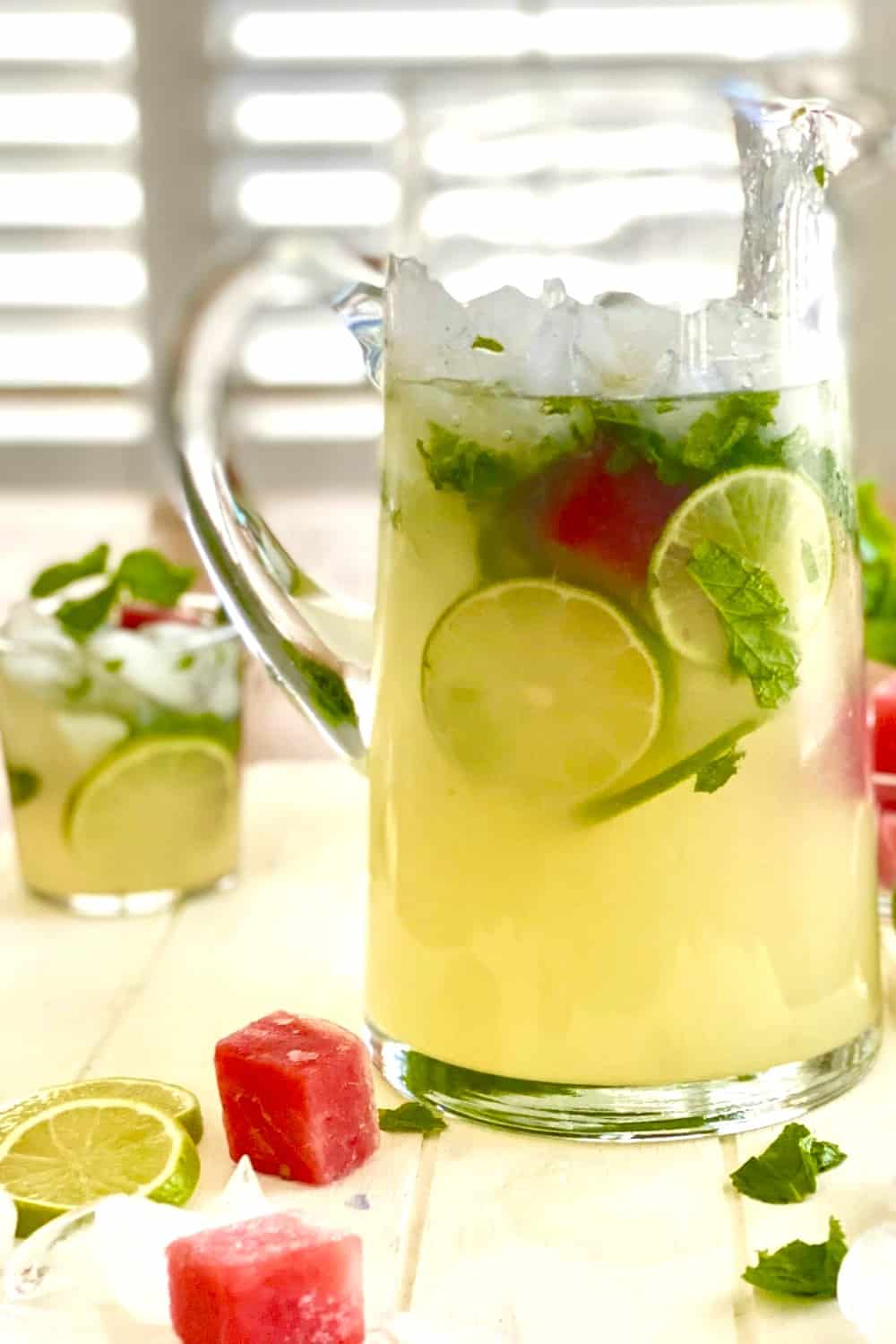 icy pitcher of lime vodka cocktail