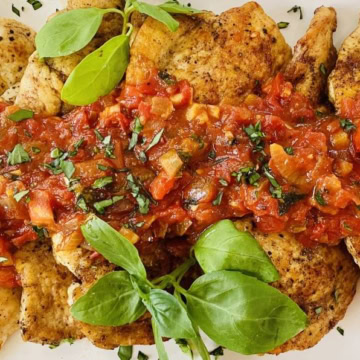 sauteed chicken with chunky tomato sauce