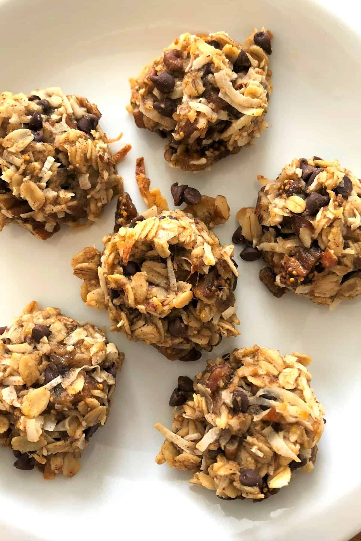 plate of vegan oatmeal cookies.