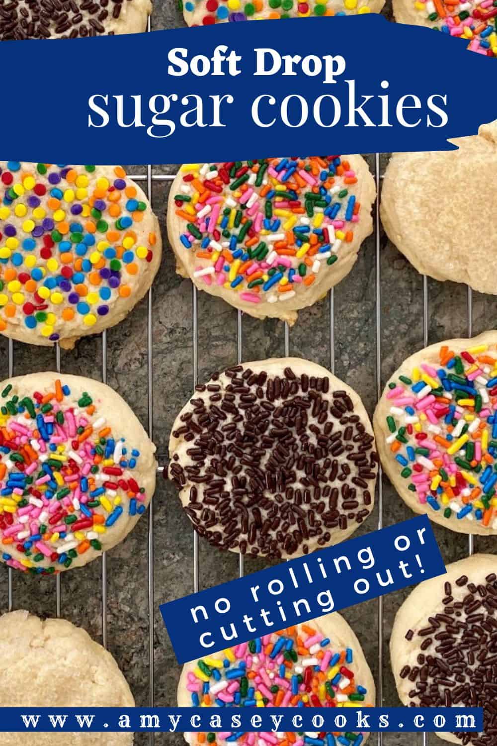 cooling rack with drop sugar cookies