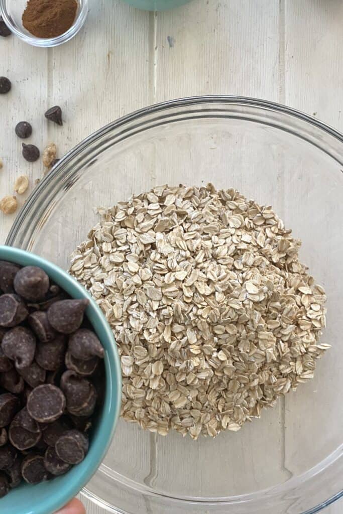 oats and chocolate chips.