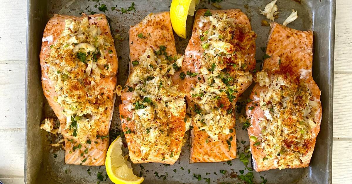 Lump Crab Stuffed Salmon