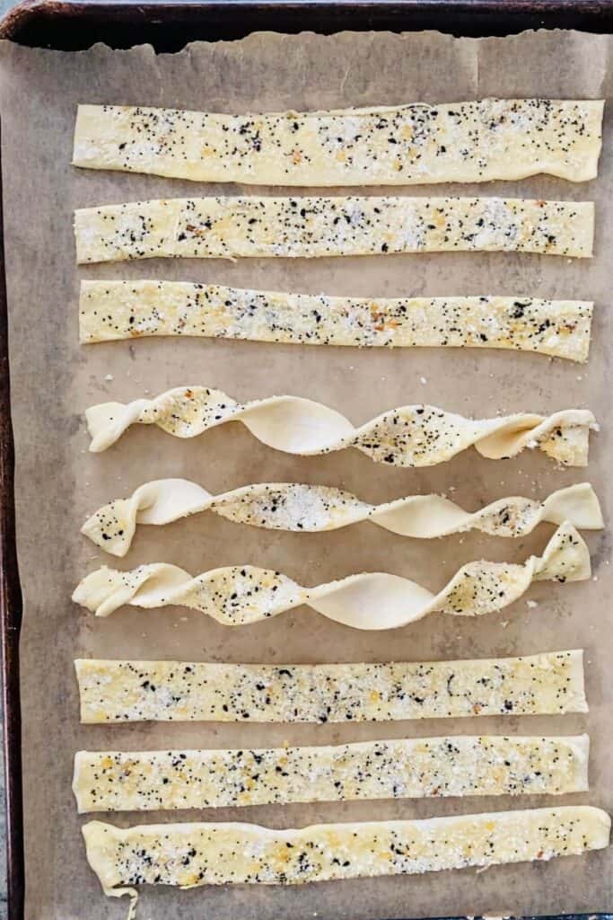 unbaked cheese twists.