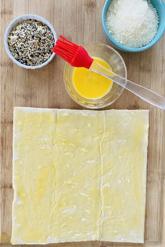puff pastry with egg wash.