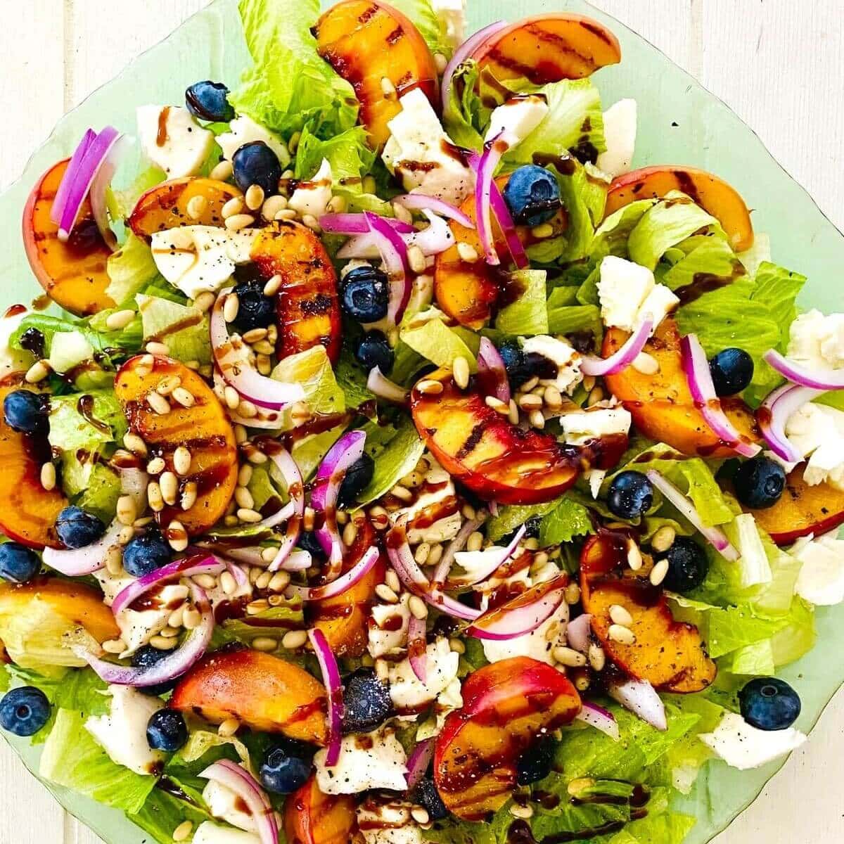 Grilled Peach Salad with Fresh Mozzarella