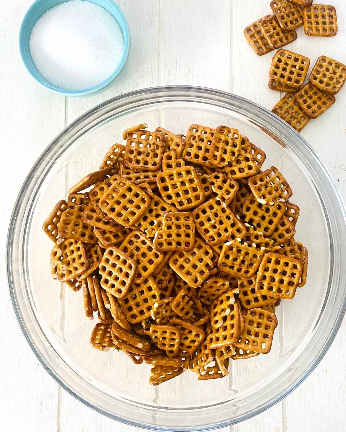pretzels in a bowl.