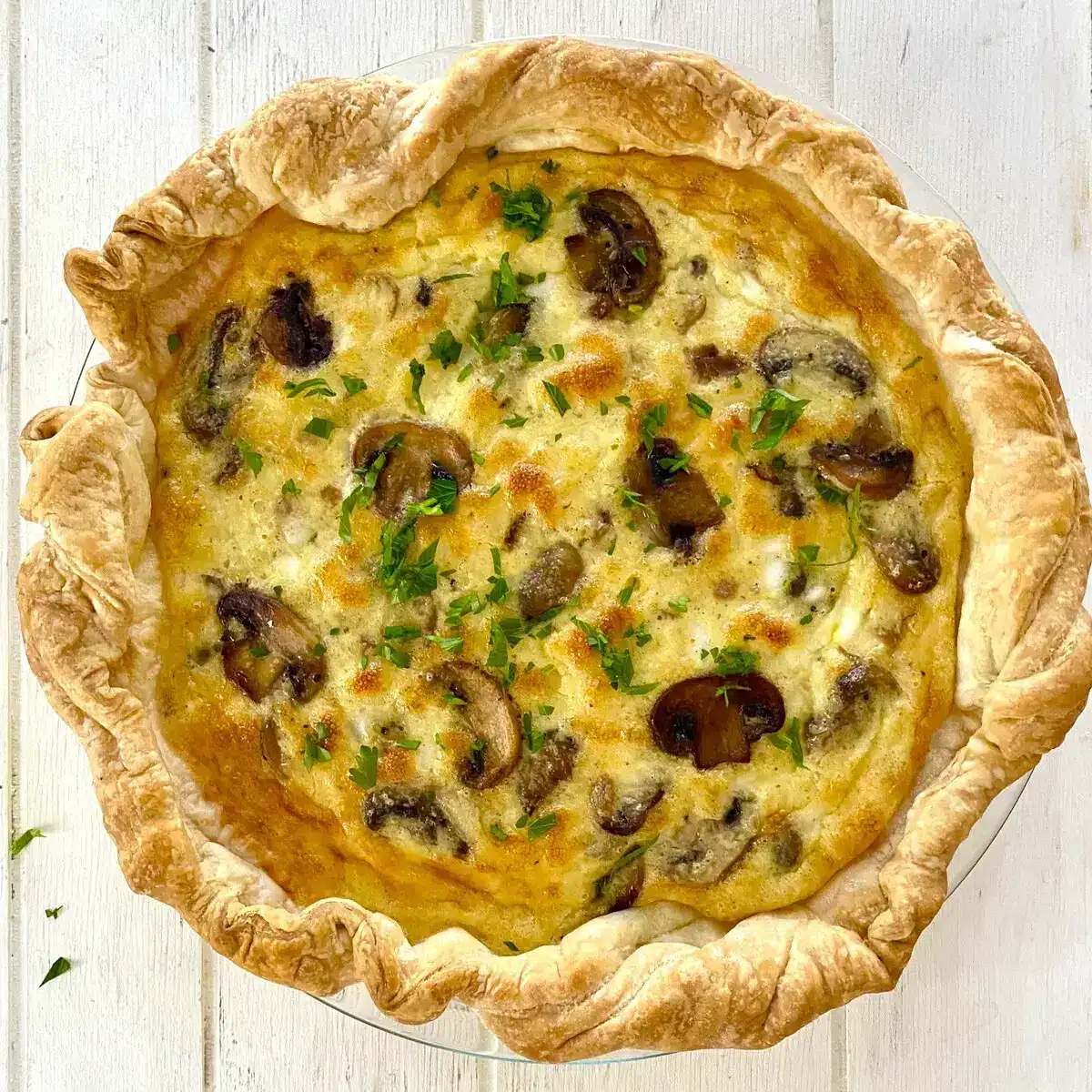 Mushroom Quiche Recipe with Puff Pastry Crust