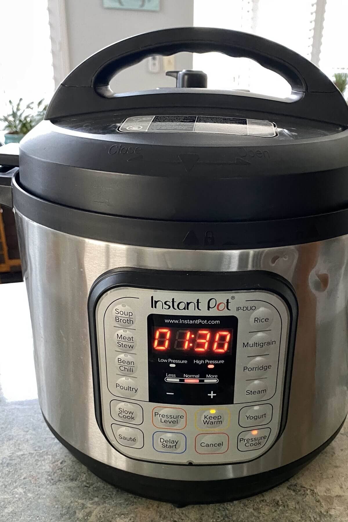 Instant Pot set to cook for 90 minutes.