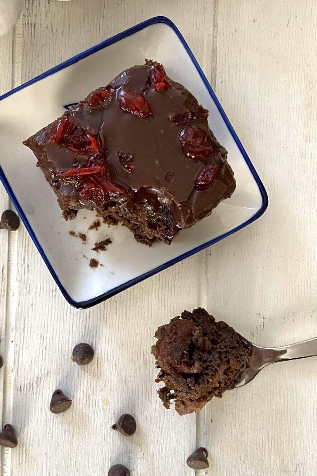 A slice of cake with a fork.