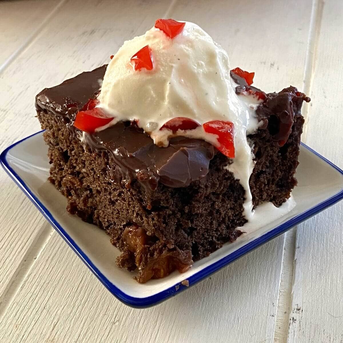 Chocolate Cake with Cherry Pie Filling