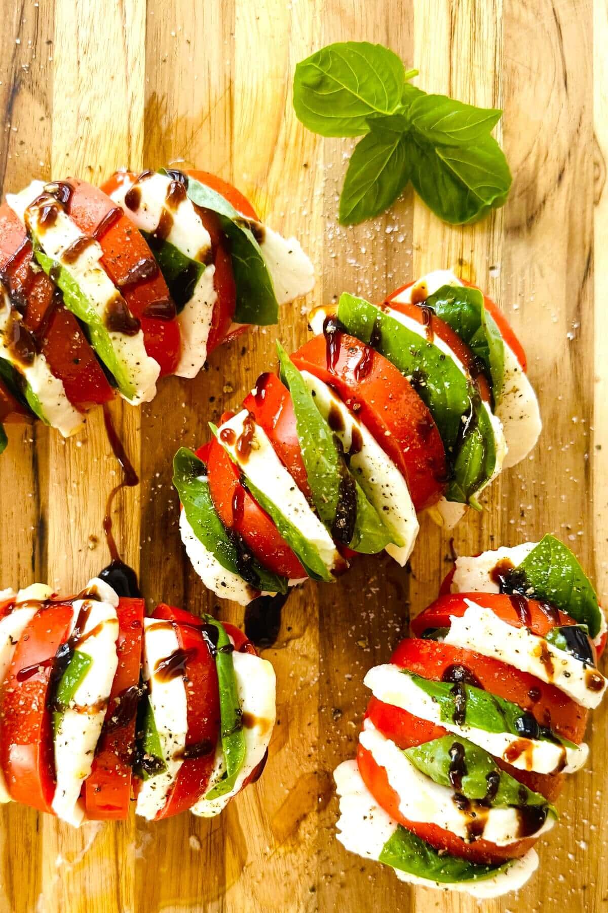 tomato mozzarella caprese salad.