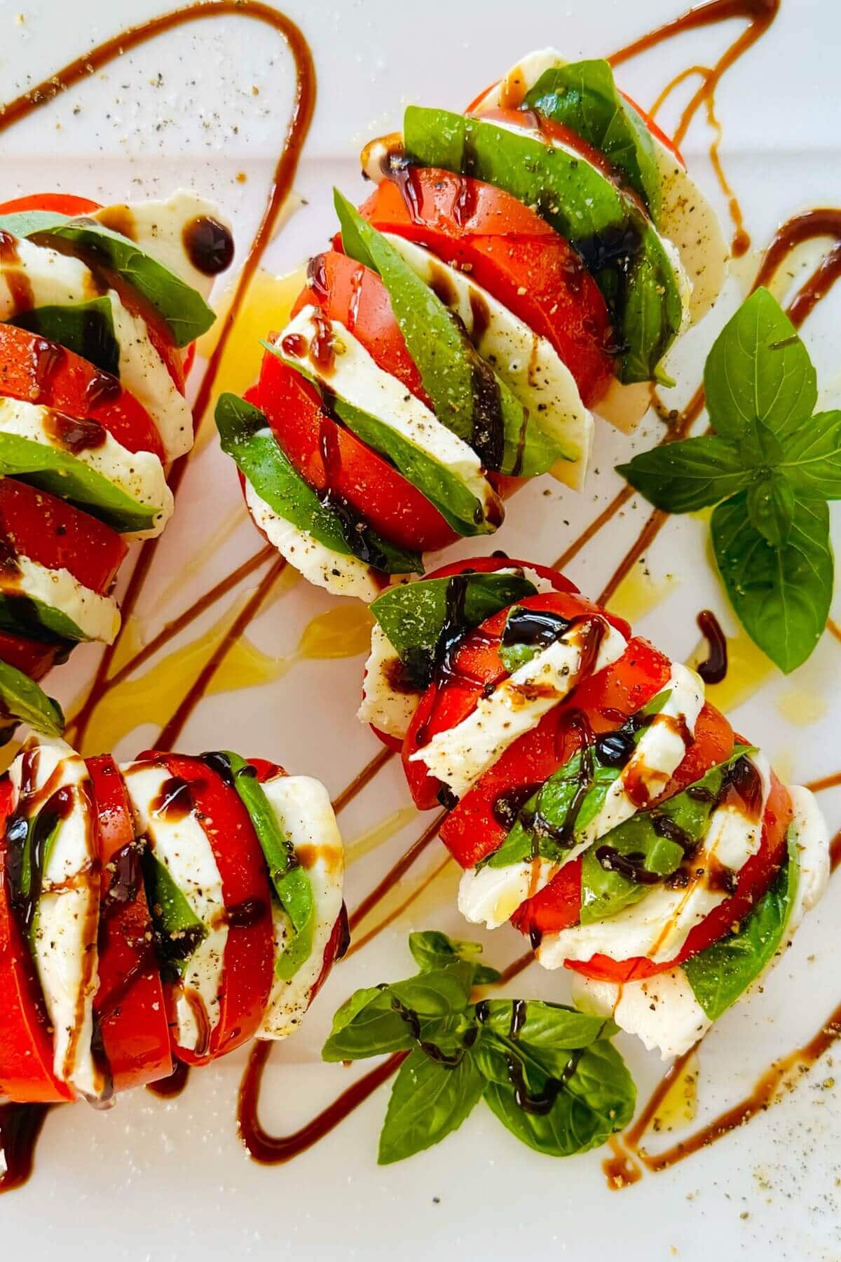 tomatoes stuffed with mozzarella and basil.
