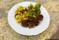 One-Pan Sweet & Sour Meatballs with Roasted Vegetables