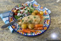 Slow Cooker Green Chili Ranch Chicken with Potatoes and Carrots