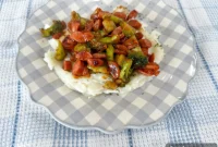 BBQ Hot dogs with Broccoli and Mashed Potatoes