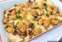 Loaded Ranch Chicken Bacon Tater Tot Bake