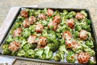 Sheet Pan Meatballs and Roasted Broccoli Supper