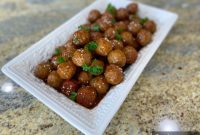 Crockpot Honey BBQ Glazed Meatballs