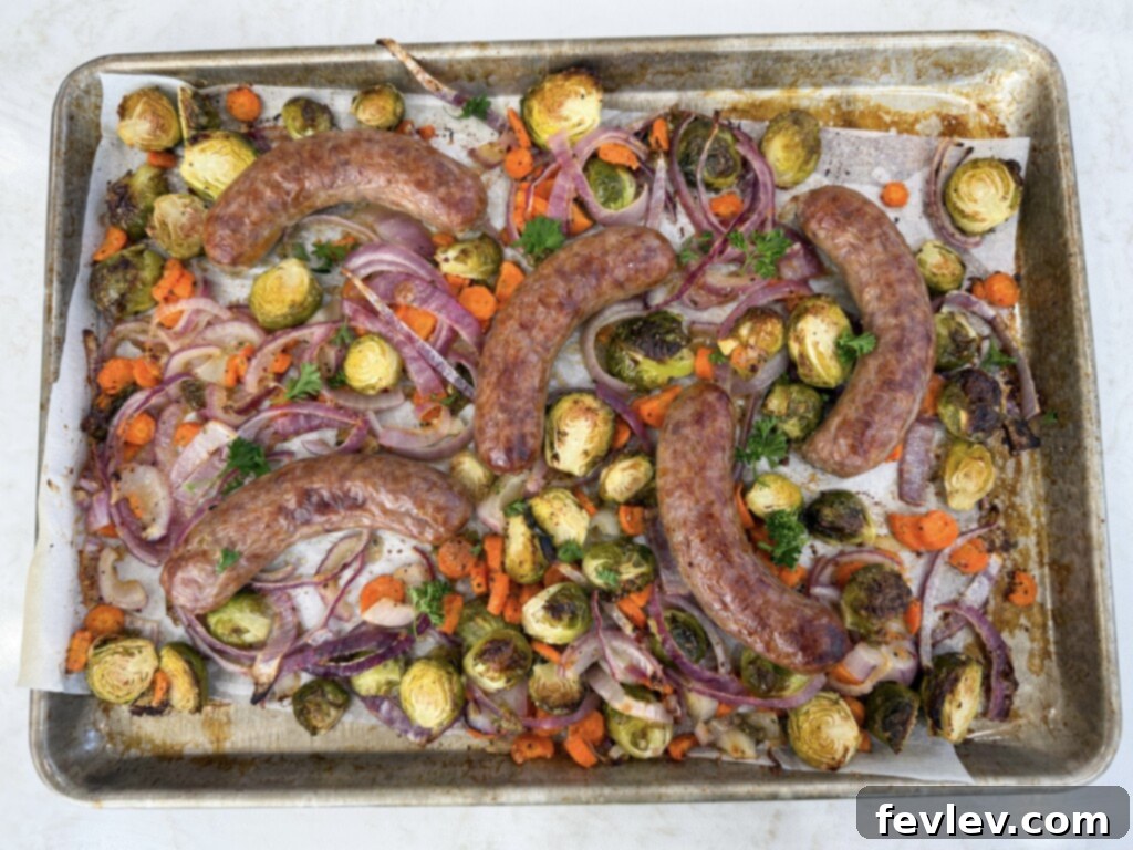 Easy Sheet Pan Sweet Italian Sausage with Roasted Vegetables 8 Easy sheet pan Italian sausages and veggies for meal prep