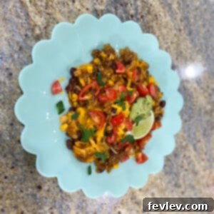 Delicious and easy one-pan Enchilada Skillet, garnished and ready to serve