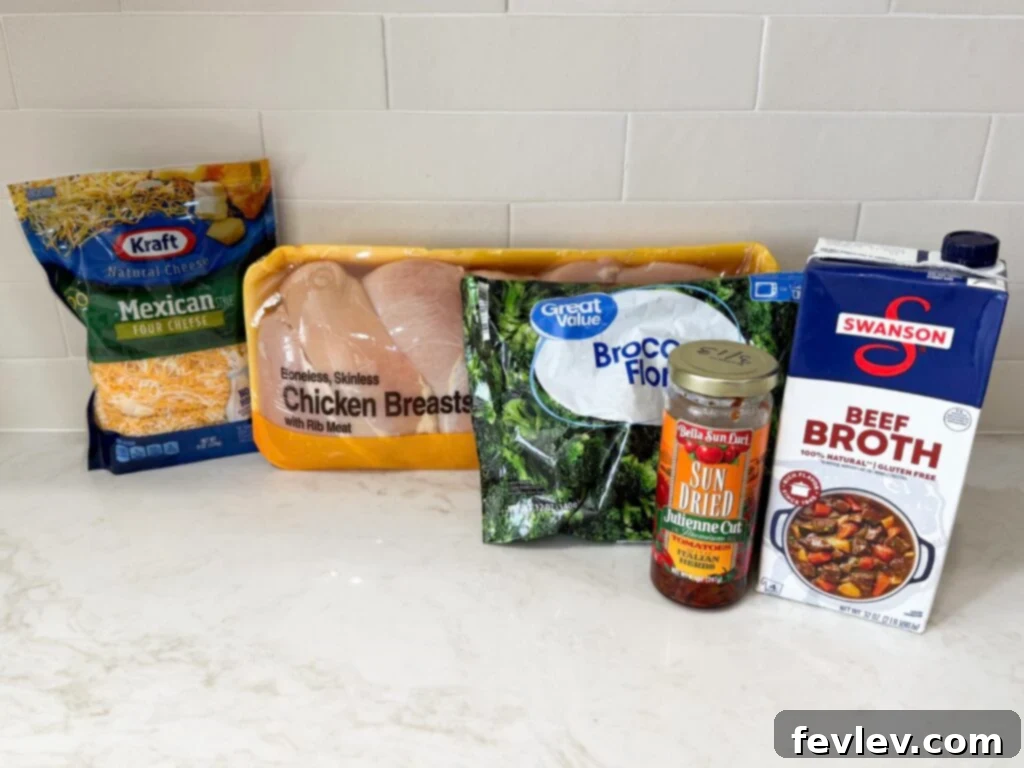 Creamy Sun-Dried Tomato Chicken and Broccoli in 15 Minutes 3 Chicken Broccoli Sundried tomato ingredients