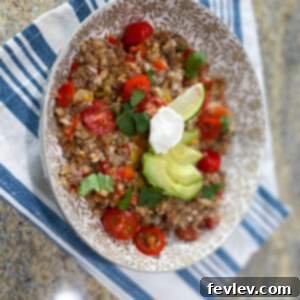Delicious Low Carb Mexican Cauliflower Rice Skillet ready to eat