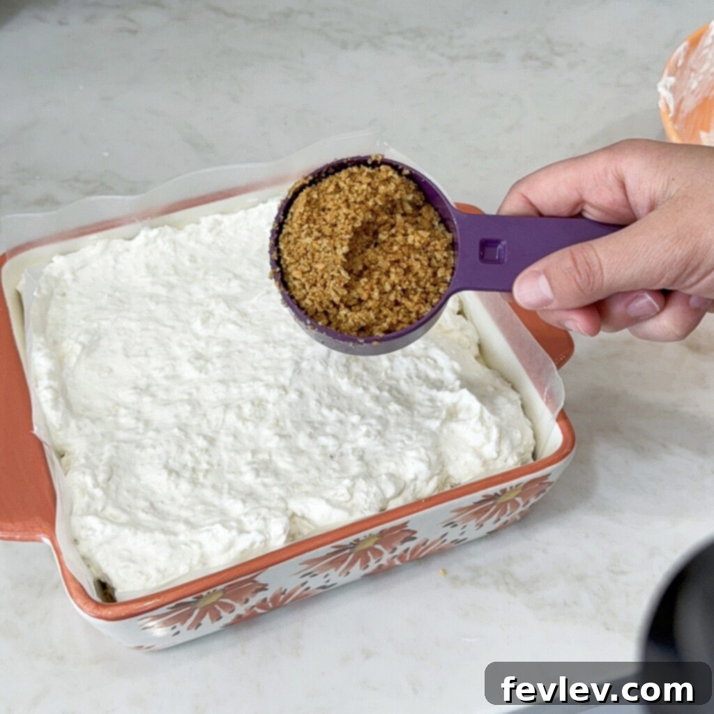 No-Bake Pineapple Parfait 12 top pineapple layer with buttery crumbs