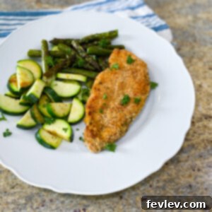Crispy Sheet Pan Crusted Chicken with Roasted Asparagus and Zucchini for an easy dinner