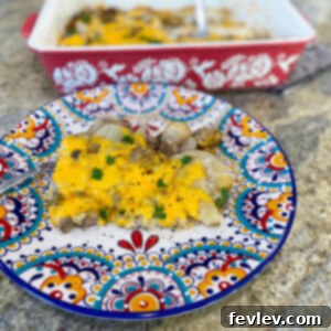 Delicious Ground Turkey Potato Casserole with melted cheese and fresh parsley
