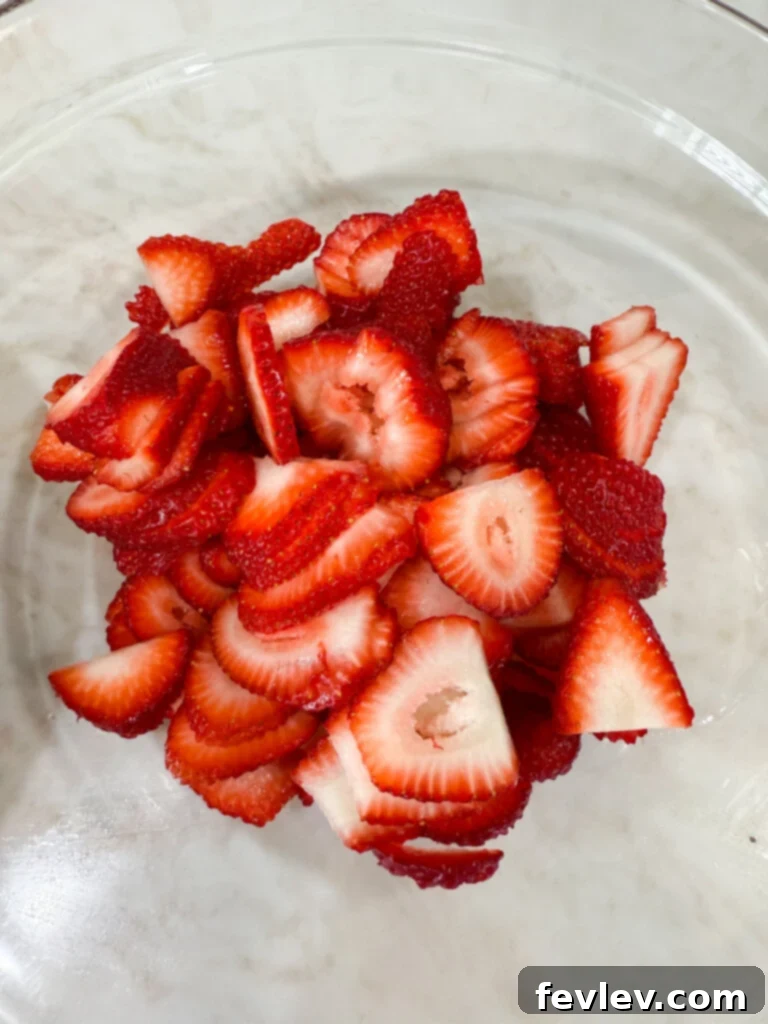 freshly sliced strawberries