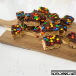 Delicious Monster No-Bake Cookie Bars with colorful M&Ms