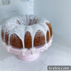 Delicious 7UP Bundt Cake, light and moist with a sweet citrus glaze.