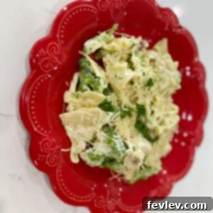 Creamy Alfredo Chicken Broccoli Skillet Lasagna, a one-pan dinner idea