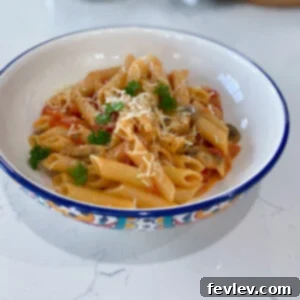 Delicious Cajun Veggie Pasta ready to be served