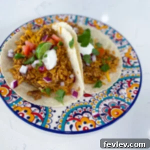 Delicious Turkey and Rice Tacos, ready to be served with fresh toppings
