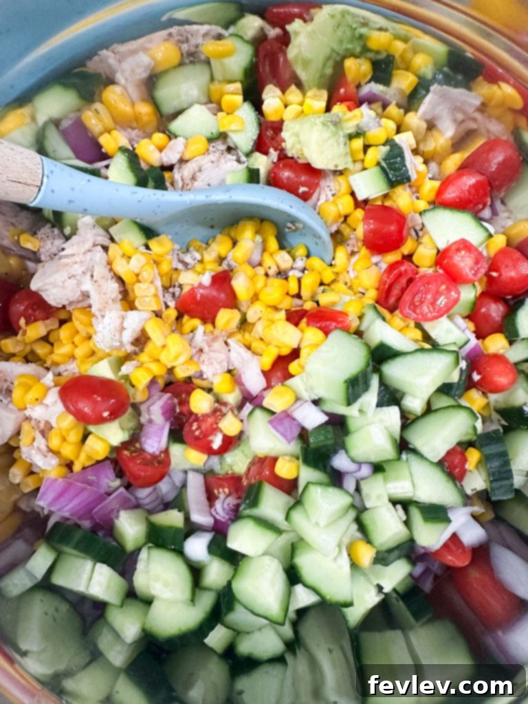 Avocado corn salad preparation