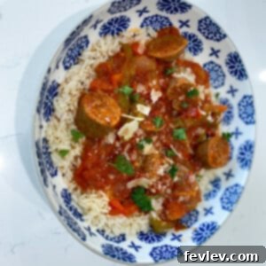 A dish of Slow Cooker Sausage and Peppers