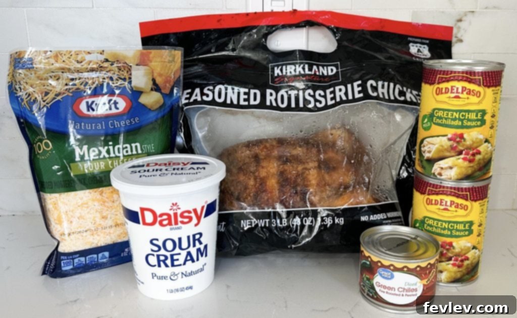 Fresh ingredients for making Green Chile Chicken Enchiladas