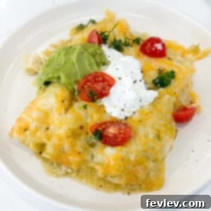Green chili chicken enchiladas