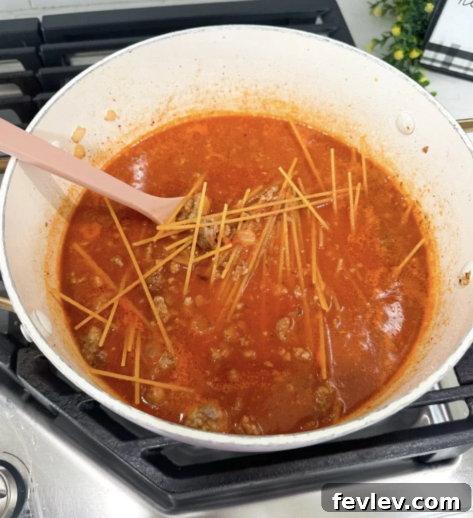 Adding broth and deglazing