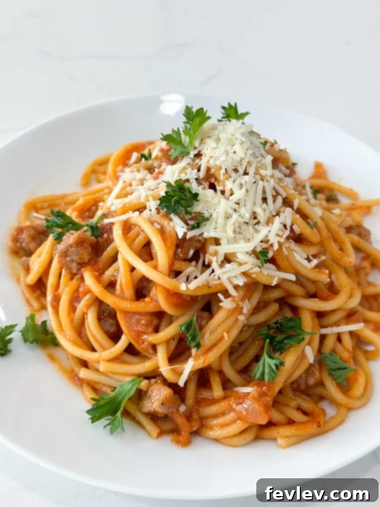 One-Pot Spaghetti with ground turkey variation