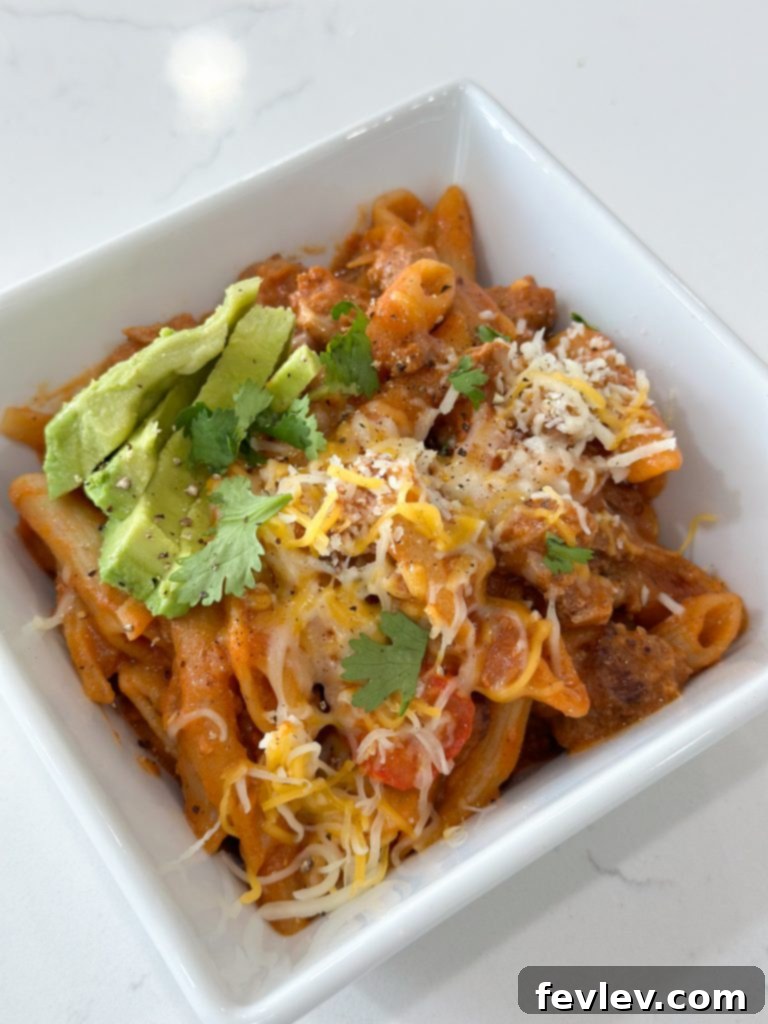 Simple Turkey Pasta Skillet 5 Portioned leftover One-Pot Ground Turkey Pasta in a meal prep container