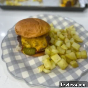 Sheet Pan Burgers with Onions and Potatoes