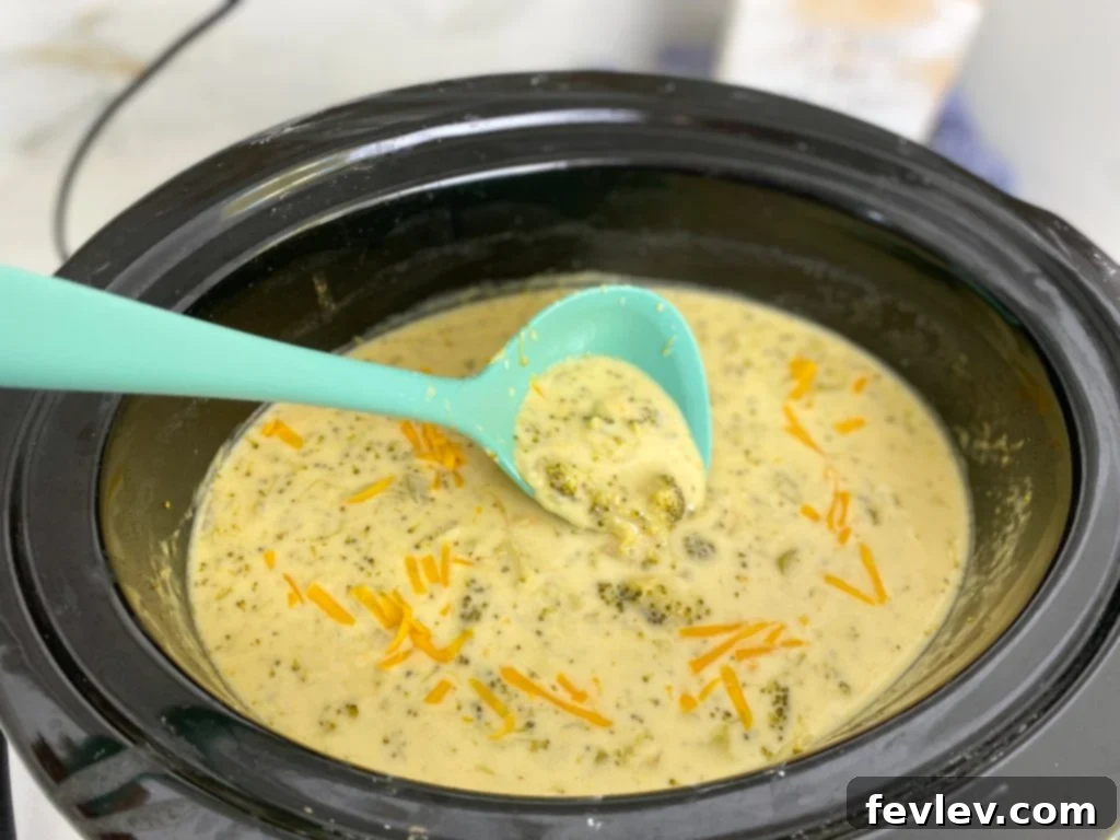 Ingredients for Slow Cooker Broccoli Cheese Soup